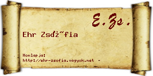 Ehr Zsófia névjegykártya